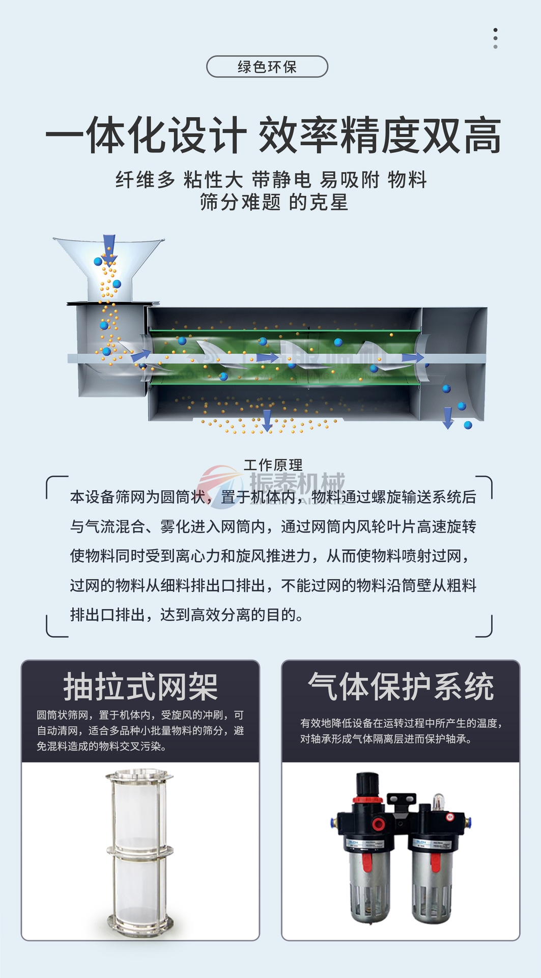 煅燒焦臥式氣流篩優(yōu)勢